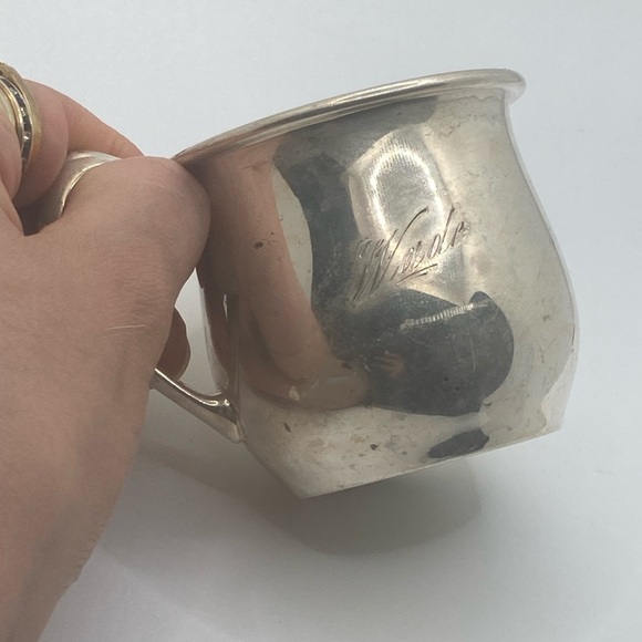 Vtg Birks Regency EP Electro Plated Copper Child’s Baby Cup Engraved Wade 2.5” - Picture 2 of 6